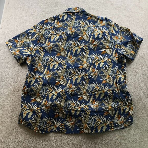 Lee Mens Hawaiian Shirt Size XXL Short Sleeve Tropical Floral Navy Casual Stretc - Picture 9 of 9